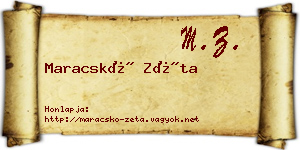 Maracskó Zéta névjegykártya